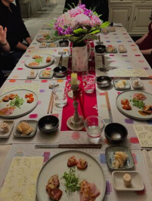 Minnie Mills Instagram - 24! ♒️

big big thank you to @sushishinnyc for coming over and treating my friends and I to a wonderful omakase dinner, it was truly so special :)

And ofc thank you to my sister for baking a beautiful cake 🥀

&& @oliviachristensensalon for long locks ;)