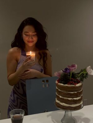 Minnie Mills Instagram - 24! ♒️

big big thank you to @sushishinnyc for coming over and treating my friends and I to a wonderful omakase dinner, it was truly so special :)

And ofc thank you to my sister for baking a beautiful cake 🥀

&& @oliviachristensensalon for long locks ;)