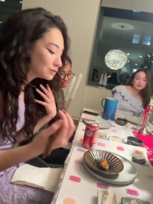 Minnie Mills Instagram - 24! ♒️

big big thank you to @sushishinnyc for coming over and treating my friends and I to a wonderful omakase dinner, it was truly so special :)

And ofc thank you to my sister for baking a beautiful cake 🥀

&& @oliviachristensensalon for long locks ;)