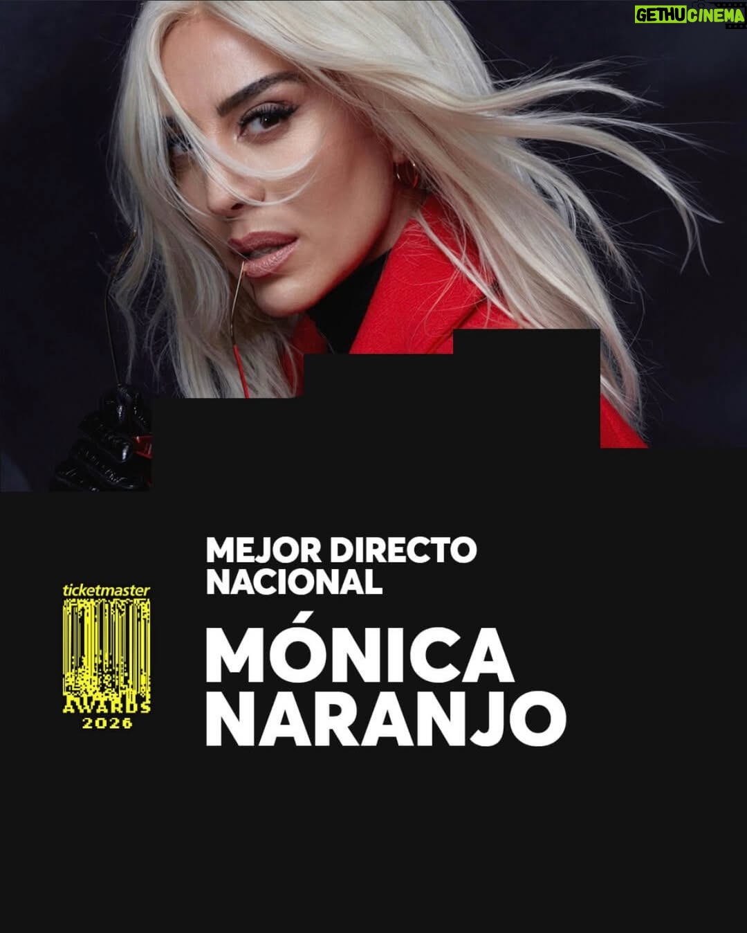 Mónica Naranjo - 3.3K Likes - Acabo de recibir la noticia de que hemos ganado el premio Al Mejor Directo Nacional de la mano de @ticketmasteres ¡¡Y no me puede hacer más ilusión!! 🥹🥹🥹

Millones de gracias a todas y cada una de las personas que han hecho posible este premio; músicos, técnicos, bailarines, producción… 

Dirección Musical: ludovicovagnone @capitangarcio 

Músicos: Josemi, @miguelangelcollado61 @pabloruizbass @mattdevallejo @meygreenmusic @miss_aranzazu @javiersim0n 

Coreógrafo y bailarines: @marc.montojo @alvaro.perz @davo.o @pablo_fab18 

Técnicos: @caco.garcia @marcllopis @iansonido @dansevillano @samuel_mec0 

Equipos: @usesonido 

Promotor: @planet_events @livenationesp 

Vestuario: @am.abraham_martinez @am.abraham_martinez_couture 

Makeup: @mateo.makeup 

Dirección y Producción: @missisoranges 

Fotografías y videos: @pablomontilla @salvamuste @nabscab @dannyobmor @daniel_cruz_foto @aalbergarcia @enricguerrero 

Y como no, millones de gracias a tod@s vosotr@s, mis fans!! Sin vosotr@s nada de esto habría sido realidad!!!

¡¡Qué viva la vida, y que viva la música!!❤️❤️❤️