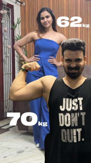 Myna Nandhini Instagram - Our transformation hardwork of 5months. This is how we stay fit healthy and strong.#mynanandhini #love #yogi #fitness #stayhealthy
Edit - @heavensadhish