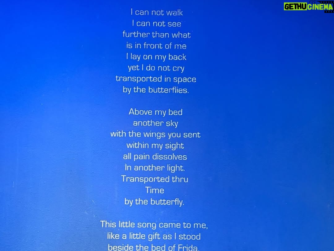 Natalie Imbruglia - 18K Likes - Loving every single second in Mexico City! 🇲🇽

Enjoyed a wonderful trip with @tarasmithofficial and @fifihowden at the Frida Kahlo Museum. 
I was thrilled to find a poem by @thisispattismith, who I am a huge fan of! 

We then explored the city’s vibrant streets. From hidden murals to beautiful statues, the city is just alive with incredible art everywhere you look!