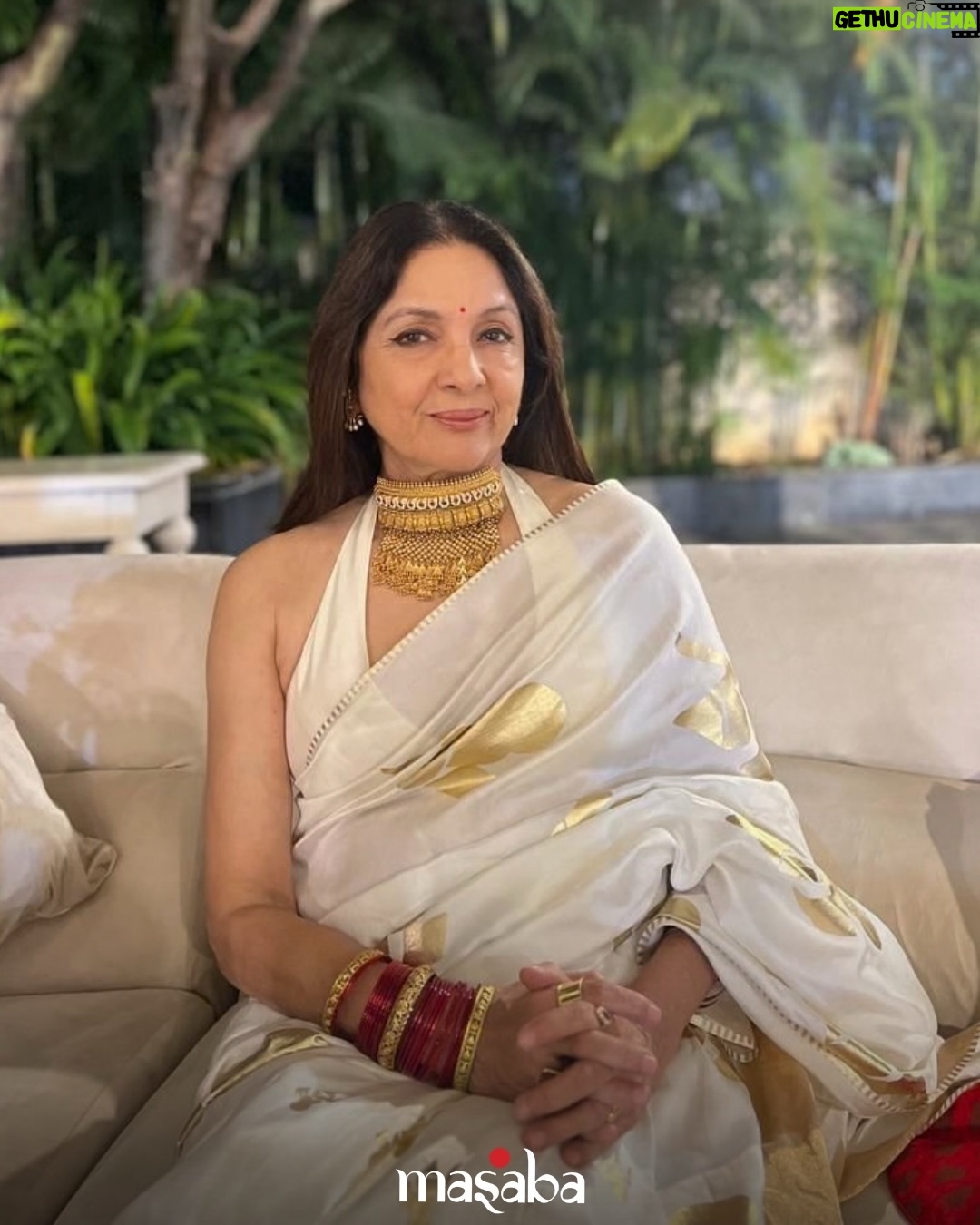 Neena Gupta - 11.5K Likes - @neena_gupta in House of Masaba sarees.

To each, her own. 
Because the most powerful thing a woman can be is exactly who she is.