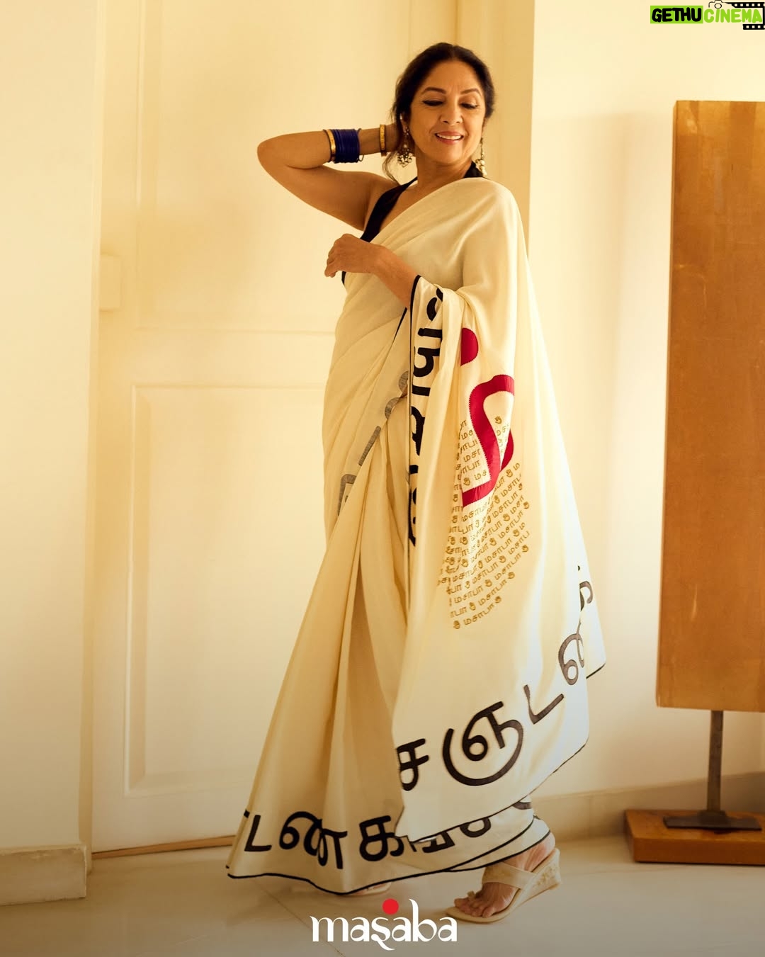 Neena Gupta - 11.5K Likes - @neena_gupta in House of Masaba sarees.

To each, her own. 
Because the most powerful thing a woman can be is exactly who she is.