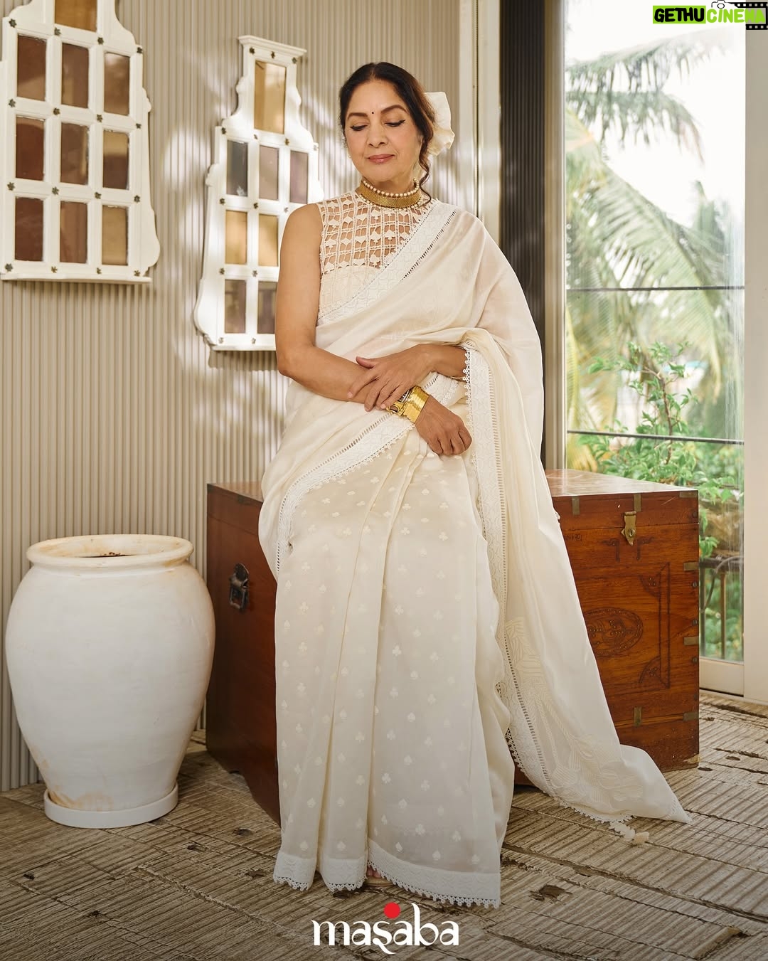Neena Gupta - 11.5K Likes - @neena_gupta in House of Masaba sarees.

To each, her own. 
Because the most powerful thing a woman can be is exactly who she is.