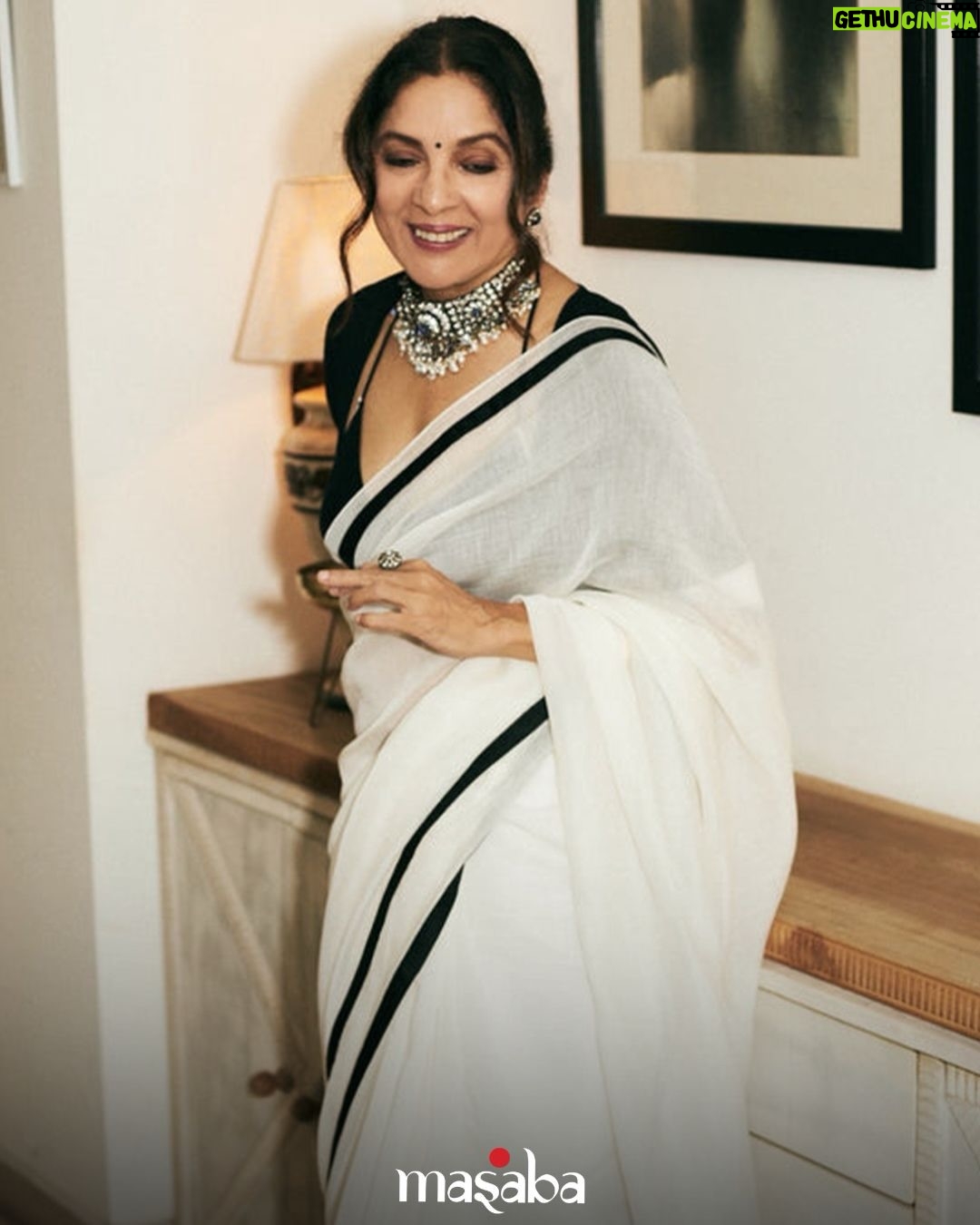 Neena Gupta - 11.5K Likes - @neena_gupta in House of Masaba sarees.

To each, her own. 
Because the most powerful thing a woman can be is exactly who she is.