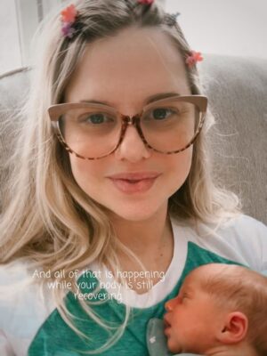 Nicole Franzel Instagram - My postpartum journey this time around is a bit more difficult. My c-section incision is much larger & more painful, and my breastfeeding journey is more tiring with two. I’m falling short, like super short, in the expectations I have for myself. My body has never looked so foreign to me. I wake up drenched in night sweats for every feeding through the night. I am riddled with fear of something happening to my babies. I want to keep my strong bond with Arrow and make sure he still feels so special. There is a lot to postpartum and every postpartum experience is different. Postpartum healthcare should be a priority. We should take care of mothers when they are most vulnerable.