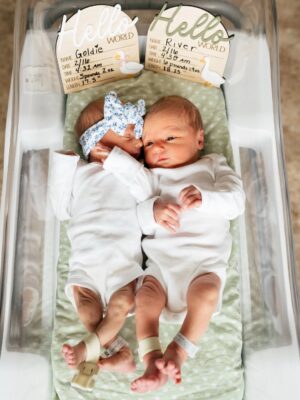 Nicole Franzel Instagram - 🎀 Goldie Jen & 🩵 River David 

We’ve been soaking in every second with these two love bugs for the last few days. 🥹

These cuties have made our Arrow a proud big brother changing our world forever in the best way possible. 🥲

We are BEYOND blessed and grateful for God trusting us with these healthy incredible babies. 🙏🏼

Thank you for the well wishes and prayers throughout this pregnancy and delivery. We appreciate you so much. 🥰

Our hearts have never felt so full. ❤️