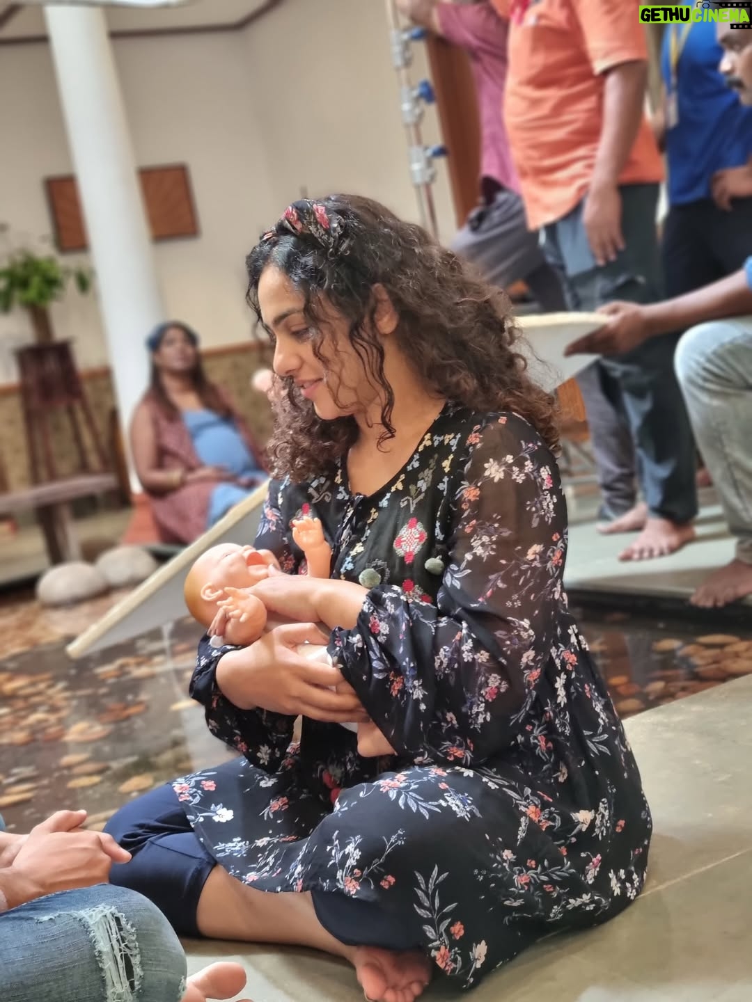 Nithya Menen - 384.5K Likes - Some behind the scenes stuff I had from the shoot. Miss the crazy group - the girls all crammed into one room , which also doubled as the costume room . The boys so afraid to enter that room always :D ‘My’ spot on the couch - which no one sat on ever 🤍:) The early early mornings - driving to location with @sayanoraphilip on most days before the sunrise…. Music on sets always.  But most importantly ,no make up no assistants.. Just a happy bunch , having a lot of fun together.
@wonderwomenfilm @anjalimenonfilms @simply.nadiya @par_vathy @padmapriya_off @sayanoraphilip @archana_padmini @amrutasubhash @_its_me_caroline