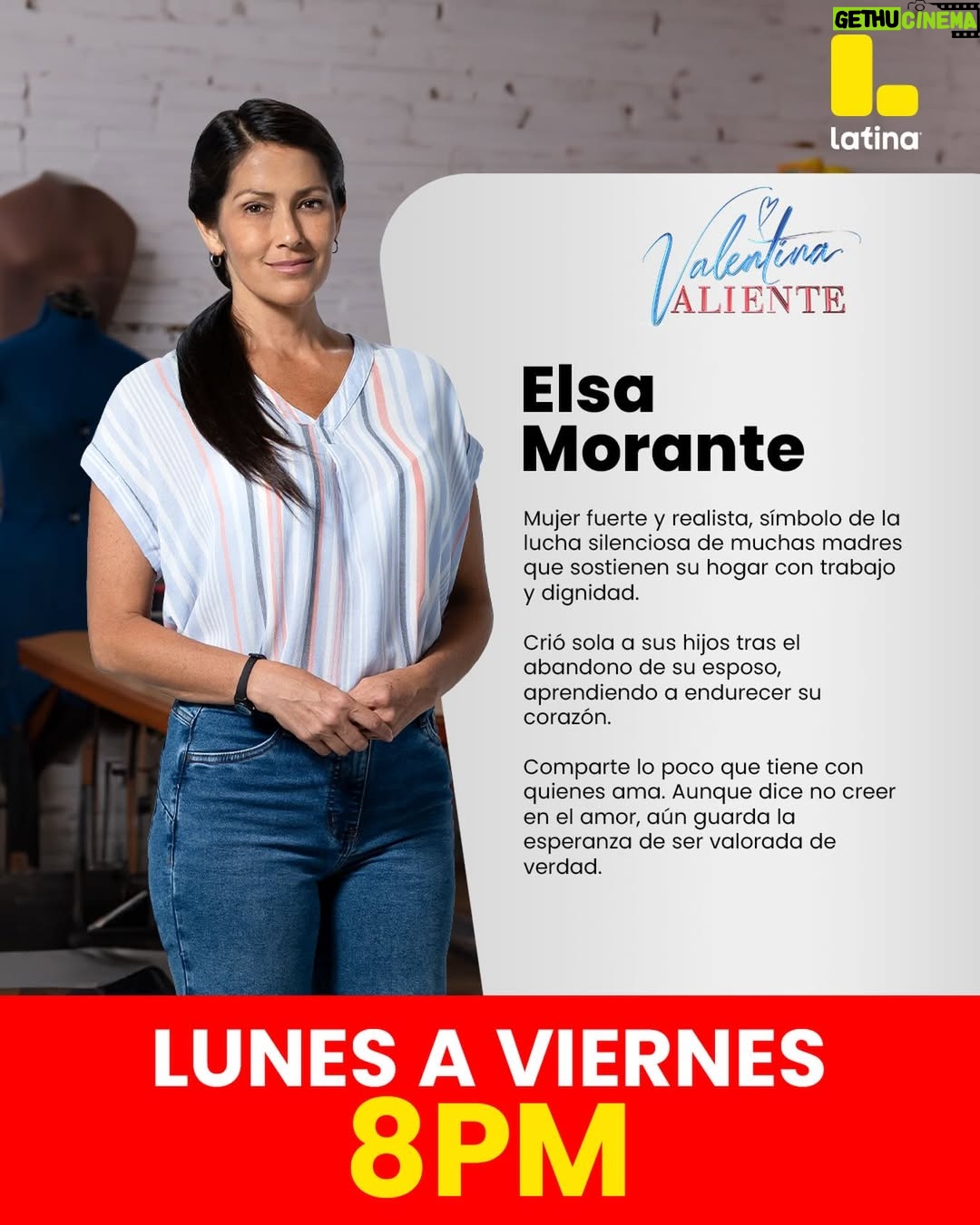 Pierina Carcelén - 348 Likes - ✨ Elsa Morante ha sacado adelante a su familia con esfuerzo y fortaleza. Tras el abandono de su esposo, dice que el amor ya no es para ella… aunque aún guarda la esperanza de ser valorada. Descúbrela en #ValentinaValiente ❤️‍🔥.

➡️ Mira #ValentinaValiente de lunes a viernes a las 8:00 p. m. a través de la señal de Latina, App de Latina y Latina.pe 💛💚