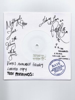 RAYE Instagram - Nightingale Lane. The 2nd song from my 2nd album will be yours on Friday. Limited 7 inch test pressings £5 on sale Friday. Lots and lots of love, Raye.🎻🫀🌦️😭