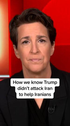 Rachel Maddow Instagram - It would be easier to believe Donald Trump was acting with the interests of the Iranian people in mind when he attacked Iran if he'd done any of the obvious things they needed help with prior to his attack.