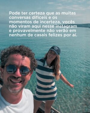 Rafa Brites Instagram - Outro dia eu postei nos stories esse texto e muita gente veio falar comigo. Muitas mulheres, que se veem em momentos difíceis dentro do relacionamento e tem eu e o Felipe como exemplo.
Tem muita coisa que acontece por trás das fotos que vemos Instagram. No nosso caso, muita conversa, muito ajuste… muito “onde podemos melhorar?”
Mas a gente tem essa ideia que conversa difícil envolve crise, briga. Que falar que algumas coisas de repente não vão bem é colocar a relação em risco. 
Sim, as vezes é mais fácil, sair para jantar, tomar um vinho, jogar conversa fora e ignorar alguns incômodos. E vamos varrendo a poeira para baixo do tapete. Deixa para falar quando a situação já não se sustenta mais… e aí entrar para estatística é um pulo.
Mas digo que pensar na relação e entender como as coisas podem ficar melhores é UPGRADE… é manutenção. Concordam?