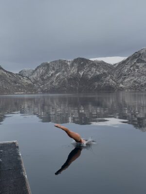 Ragga Ragnars Instagram - A breathtaking view from @fjordsauna 🫶🏻 what a day we had! Thank you @fjordsauna #fjordsauna #norway #sauna #openwaterswim #nofilter