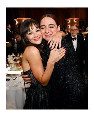 Rashida Jones Instagram - @goldenglobes 2026. Nominated, reunited and celebrating friends. I won the night!

Gown: custom @dior
Jewelry: @boucheron 
Styling: @bradgoreski @clarke_johnson 
Hair: @eddie_cook
Makeup: @jamiemakeup
Nails: @miwanails 
Tailoring: @lubastailoring