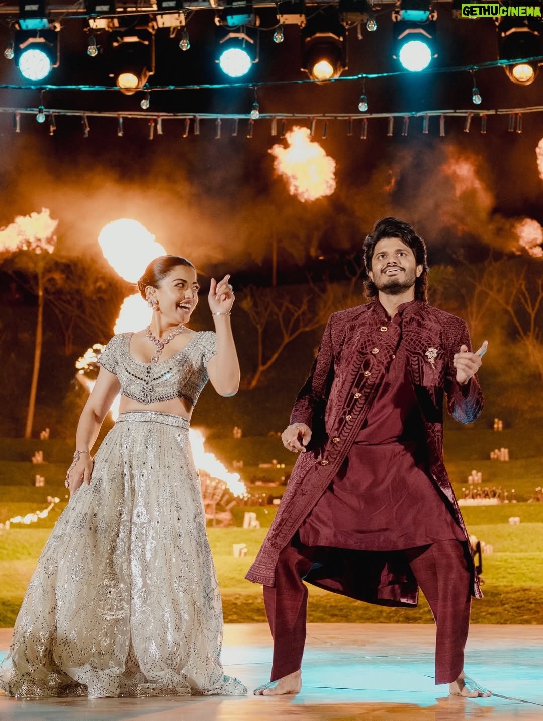 Rashmika Mandanna - 6.7 Million Likes - The night filled with love, tears of joy, laughter, music, singing, glitters and us dancing through the night. ❤️

It was really the most fun night ever!! 

From Vijju and I wanting to surprise each other.. 
to 
family wanting to surprise us.. 
to 
being fully excited and surprised to see our families dance so freely and so so well! ❤️

@falgunishanepeacockindia!! Guys!!!!! The stunning piecesss!! Guys!! Amazing!! It was super heavy but I was still in it all night!!💃🏻💃🏻

24.2.26! 
The night Vijay and I danced as one, surrounded by the love of our families and friends! 🥰❤️