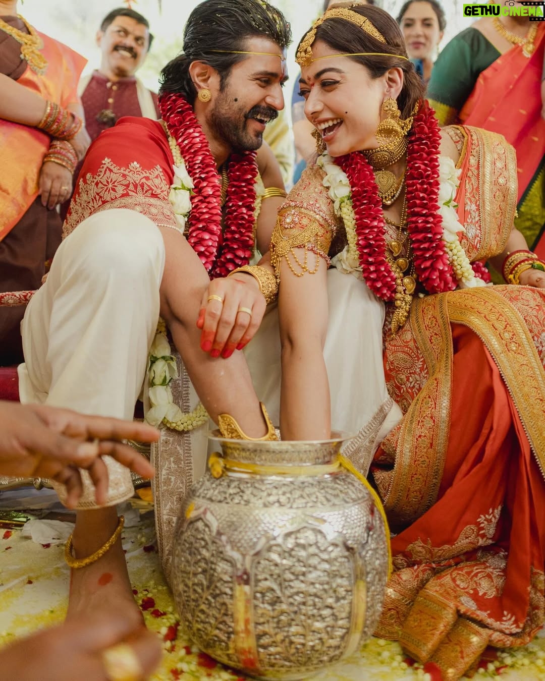 Rashmika Mandanna - 28.4 Million Likes - Hi my loves, 

Introducing to you now “My Husband”! 💘

Mr. Vijay Deverakonda!! ❤️

The man who taught me what true love feels like, 
The man who showed me what being in peace feels like! 🤍
The man who told me everyday that dreaming big was absolutely ok and constantly telling me I was capable of achieving something much more than what I could possibly think I ever could! 🤍

The man who’s never stopped me from dancing like no one’s watching.. 
the man who showed me travelling with friends is the best thing ever, and trust me I could write a book on this man! 🤍

I’ve become the woman I have always dreamt of being, because you made her who she is today! 
I’ve truly been blessed! 🤍

Vijju I am always short of words to describe the feelings I have for you!! I’ve always told you that!! 
But you know suddenly all of my achievements, struggles, happiness, sadness, joy, life - everything just makes a lot more sense now - it is because I have you - witnessing it all.. being the biggest part of it all! ❤️

I am so so so so soooo excited to becoming your wife! to be your wife! To be called your wife!! 💃🏻💃🏻❤️ it’s full party time now!!💃🏻❤️

Let’s have the bestestest life ever together! 
I love you! ❤️