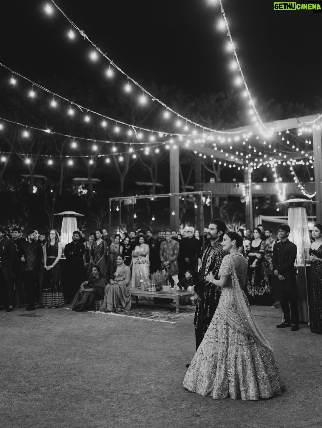 Rashmika Mandanna - 6.7 Million Likes - The night filled with love, tears of joy, laughter, music, singing, glitters and us dancing through the night. ❤️

It was really the most fun night ever!! 

From Vijju and I wanting to surprise each other.. 
to 
family wanting to surprise us.. 
to 
being fully excited and surprised to see our families dance so freely and so so well! ❤️

@falgunishanepeacockindia!! Guys!!!!! The stunning piecesss!! Guys!! Amazing!! It was super heavy but I was still in it all night!!💃🏻💃🏻

24.2.26! 
The night Vijay and I danced as one, surrounded by the love of our families and friends! 🥰❤️