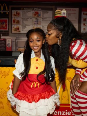 Remy Ma Instagram - My sweet baby, my “Golden Child” my mini-me @ReminisceMacKenzie turned 7! I love her so much!
Every year since her 1st birthday party me & my close friend- who I love & stress out so much- MIMI from @nevaehleheventsandweddings start planning and ordering customs for her bday MONTHS in advance - & as usual …
The party was amazing and my baby was SOOO happy. 
She thanked me so many times and had real tears in her eyes when she finally saw her party. Y’all, I literally almost died having her and I try my best to raise her a certain way. All she knows is LOVE and I plan to keep it that way; I want her to be a KID for as long as possible! 🥰 THAT is why I do all I do. She don’t need to know the world is 💩 just yet. Shout out to all the moms that sacrifice to keep a smile on their babies faces🥰🙏🏾
Sidebar: she has clip ins and face paint makeup cuz it’s a PARTY relaxxxxx… thank u to her mua @koreankandy her hairstylist @sandras_luxurystudio and her custom dress maker @officialkikiboutique 
📸by @danielvasquezphotos ( HER photographer lol)
Double Sidebar: Her name is Reminisce MacKenzie … but we call her Mac, KenzieGirl,  Remy, Rem, Mackie, Kenz , KenzBenz, Benzie, and few other variations of her first and middle names… she also has specific names from certain relatives😩… SHE will tell you her name is Kenzie if u ask her tho🤷🏽‍♀️ She’s the boss😘
For more pics & deets bout the party check her page #Reminisce #Remy Ma