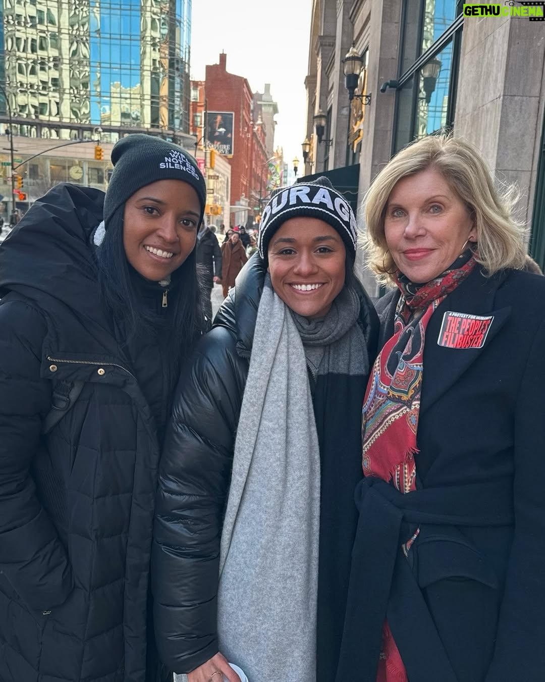 Renée Elise Goldsberry - 23.1K Likes - I was honored to share space at the @PublicTheaterNY yesterday, giving voice to a poem written by Renee Nicole Good.

Bearing witness is only one step.

The work continues.
#PeoplesFilibusterNYC