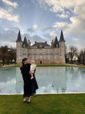 Riley Voelkel Instagram - Still dreaming about our night at Château @pichonbaron 🍷 

A Second Grand Cru Classé from 1855 in Pauillac, where time feels suspended. The wine was perfect, the food absolutely delicious , and the company even better.

Thank you to the entire team for welcoming us so graciously, and for sharing your knowledge and passion for wine with us. Thank you for the taste of a vintage from my birth year, the perfect bubble bath, homemade croissants in the morning and for treating my daughter like a princess. A memory we’ll cherish forever, and one we hope to experience again someday 🤍

Château Pichon Baron offers private visits and tastings for those visiting Bordeaux. It’s a must and truly magical! 

And a special thank you to @charlenescape and @bernard.neveu for inviting our family and teaching us how to properly faire la bise 😘