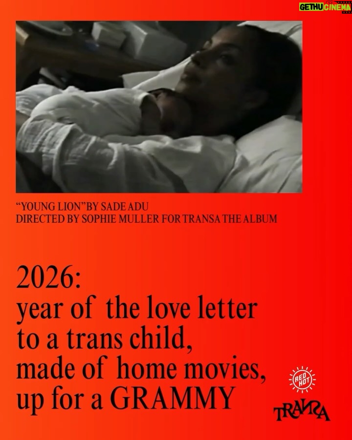 Sade - 20.4K Likes - We claim 2026 as the Year of the Lion. 

Sade’s “Young Lion” from TRANSA the album, a 46-track spiritual journey celebrating trans people by @redhotorg , is up for a GRAMMY this Sunday. Watch for the Best Music Video category during the awards ceremony.

transa.world

this project was made possible with support from @popcollab