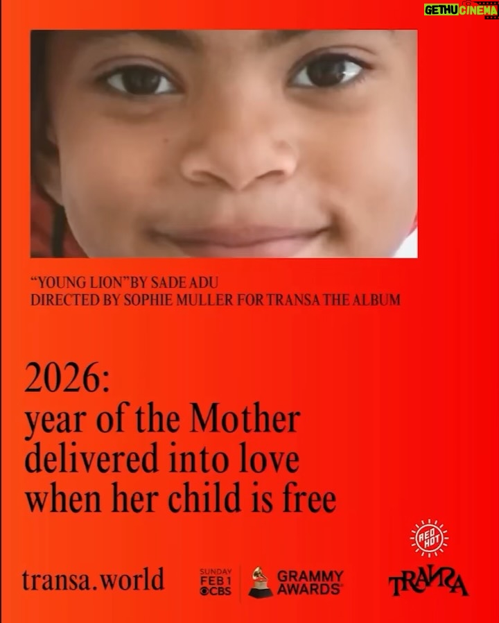 Sade - 20.4K Likes - We claim 2026 as the Year of the Lion. 

Sade’s “Young Lion” from TRANSA the album, a 46-track spiritual journey celebrating trans people by @redhotorg , is up for a GRAMMY this Sunday. Watch for the Best Music Video category during the awards ceremony.

transa.world

this project was made possible with support from @popcollab