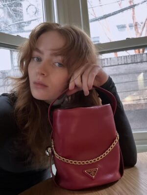 Sadie Sink Instagram - code word is santa’s got a brand new bag @prada
