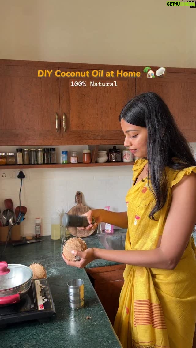 Sanjana - 64.6K Likes - Once you make coconut oil at home, you’ll never buy it again 🥥✨🏠 

#coconutoil #homemade #purecoconutoil #kitchen