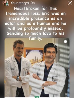 Sarah Drew Instagram - So many wise words from such a wonderful soul who is gone too soon. Eric was an incredible presence as an actor and as a human. I’m grateful I got to share the screen with him for a little while. Rest in peace ❤️
