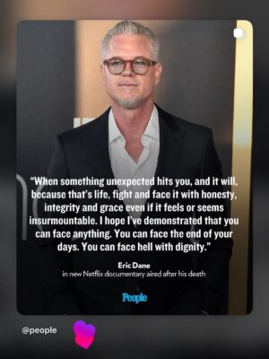 Sarah Drew Instagram - So many wise words from such a wonderful soul who is gone too soon. Eric was an incredible presence as an actor and as a human. I’m grateful I got to share the screen with him for a little while. Rest in peace ❤️