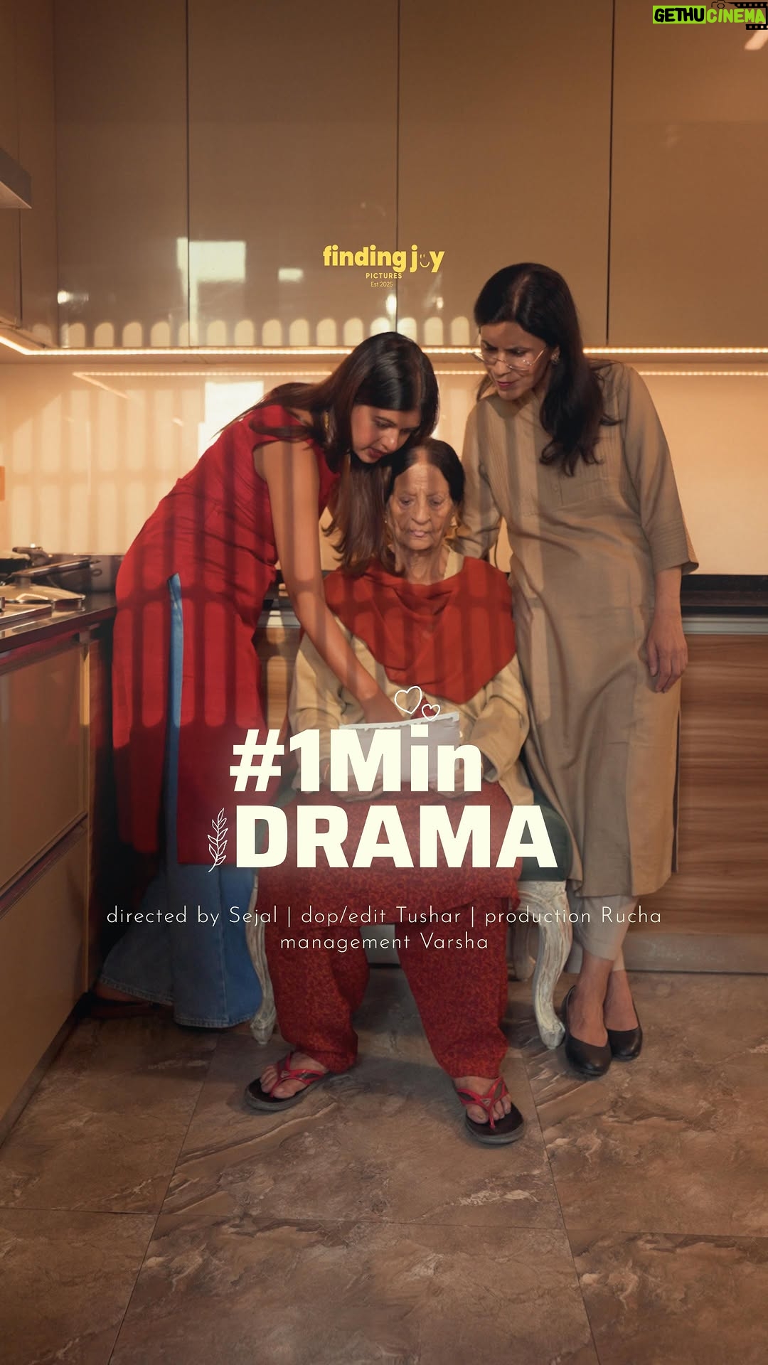 Sejal Kumar - 8.9K Likes - #1MinDrama Ep 80
Three generations come together over food and stories for this Women’s Day! 

Had the BEST time shooting this with my mom & dadi! First time shooting with Dadi and she was sooo good! Give her some love ❤️ 

Directed by me 🎬
Written by @books_n_bras 
Production- @findingjoypictures

Video & Edit: @tushardixitfilms
Mgmt: @ruchhhhaaaa