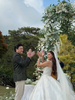 Shaira Diaz Instagram - Honored to witness the union of our dearest TJ & Jenzel 🤍 Wishing you both a lifetime of love! Mahal namin kayo!❤️💍 @jenzelangeles @jarredpasco 
#TJLovesJhenBilog