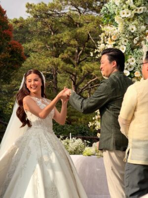 Shaira Diaz Instagram - Honored to witness the union of our dearest TJ & Jenzel 🤍 Wishing you both a lifetime of love! Mahal namin kayo!❤️💍 @jenzelangeles @jarredpasco 
#TJLovesJhenBilog