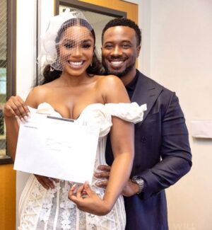 Sharon Ooja Instagram - Happy 2years civil wedding anniversary to me and my husband ,absolute soulmate, first I want to thank God for being soooooooo good to us!! It’s been two years of God showing up and blessing us in ways we didn’t even expect and being a constant source of Joy to us . Two years of joy, grace, and God’s undeniable protection. Doing life with you Ugo ,has been the most peaceful, beautiful journey filled with genuine laughter, deep love, and unforgettable adventures. My absolute best friend !! It’s you and it will always be you!!! A 1000 times over it will always be you!!❤️ With you, my heart feels safe, my spirit feels calm.
I love how we’ve created our own rhythm, our own little world, steady and unshaken in our bubble just us against everything. In my mother’s words, our love is Telemundo love 😂, and honestly, she’s right. Our story is passionate, tender, real, and divinely written.
Thank you for loving me so fiercely, for protecting me, covering me, and supporting me with so much strength, thanks to you I love marriage 😂I really do. Thank you for choosing me every day, for standing beside me, and for loving me in ways that heal, uplift, and inspire me. I’m endlessly excited that we love the same things, dream the same dreams, and walk this path together, hand in hand.
May God continue to bless us, may He continue to grant us peace ,guide us, and increase us beyond anything we could ever imagine. I pray our love only grows deeper, stronger, and more beautiful with time.and may the God of the angel armies constantly surround us and shield us❤️as it’s our second year may God grant us double in everything blessing we ask of Him amen🙏❤️

I love you endlessly. Cheers to forever, my king the original  silencer ❤️