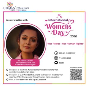 Sheena Chohan Instagram - Honoured to be part of the initiative by @udayancare -‘Her Power: Her Human Rights’, an organization dedicated to advocating for the rights of children and youth.

On 7th March, I’ll be speaking at a Seminar and workshop  with 100  youth, sharing knowledge about their basic rights, equality, and the power of education and awareness. Conversations like these are where real change begins.

Let’s choose to empower and be empowered every single day — not just on Women’s Day.

#SheenaChohan #WomenEmpowerment #EmpowerWomen #WomenSupportingWomen #RightsOfGirls GirlsEducation VoiceForChange WomenSafety InspireChange UdayanCare EqualityForAll WomenLeadership BeTheChange StrongerTogether ActressForChange