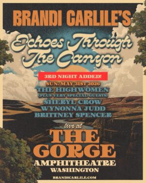 Sheryl Crow Instagram - I called the girls y’all
They’re all in!
@thehighwomen are gonna rock The Gorge to end our wild weekend with a little help from our girlfriends @sherylcrow @wynonnajudd and @brittneyspencer
It’s gonna be a barn burner and when The Highwomen roll in you never know who’s gonna show up! I bet you can count on some special guests
Don’t pack up that tent yet pals, we’re doing Sunday!! Let’s make it a weekend
Xobc
——
🎟️
The Bramily presale begins Wed, Feb 11th at 10am with unique codes. You can find them in your Bramily account at bramily.com or you can upgrade to get one!
The Brandi Carlile presale is on Thurs, Feb 12th at 10am PT. A code will be emailed to you - sign up to the newsletter via the link in bio!
The general onsale will be on Fri, Feb 13th at 10am PT.
More info via the links in bio!