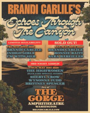 Sheryl Crow Instagram - I called the girls y’all
They’re all in!
@thehighwomen are gonna rock The Gorge to end our wild weekend with a little help from our girlfriends @sherylcrow @wynonnajudd and @brittneyspencer
It’s gonna be a barn burner and when The Highwomen roll in you never know who’s gonna show up! I bet you can count on some special guests
Don’t pack up that tent yet pals, we’re doing Sunday!! Let’s make it a weekend
Xobc
——
🎟️
The Bramily presale begins Wed, Feb 11th at 10am with unique codes. You can find them in your Bramily account at bramily.com or you can upgrade to get one!
The Brandi Carlile presale is on Thurs, Feb 12th at 10am PT. A code will be emailed to you - sign up to the newsletter via the link in bio!
The general onsale will be on Fri, Feb 13th at 10am PT.
More info via the links in bio!