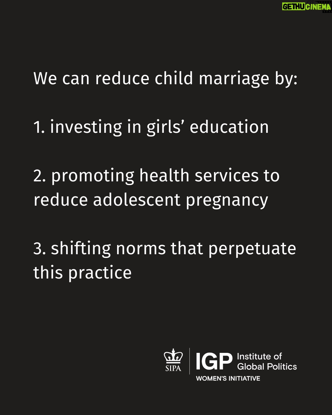 Sheryl Sandberg - 3.6K Likes - Child marriage remains one of the most urgent, preventable violations of the rights of women and girls. On top of the human cost, a new report from the @ColumbiaIGP Women’s Initiative, with analysis from @cgdev_, estimates the cost of inaction at $175 billion per year.

Read the report at the link in @ColumbiaIGP’s bio.