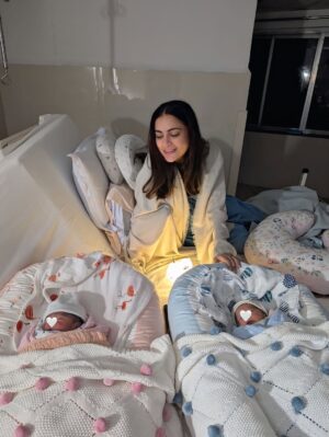Shraddha Arya Instagram - A year ago, in a quiet Hospital room I Held my whole world for the first time.. Life changed in an instant and so did I. Happy one year of being your mama… Happy Birthday My forever Miracles 🩷🩵!!!