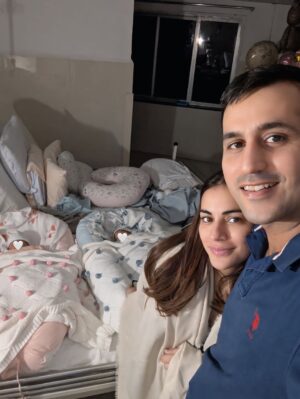 Shraddha Arya Instagram - A year ago, in a quiet Hospital room I Held my whole world for the first time.. Life changed in an instant and so did I. Happy one year of being your mama… Happy Birthday My forever Miracles 🩷🩵!!!