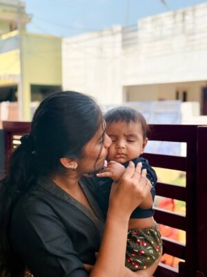 Shrinidhi Padmanaban Instagram - Everyone else is cute… but have you seen my annan magan? And his stages of the most wholesome smile🥹❤️ last picture has my whole heart 🧿