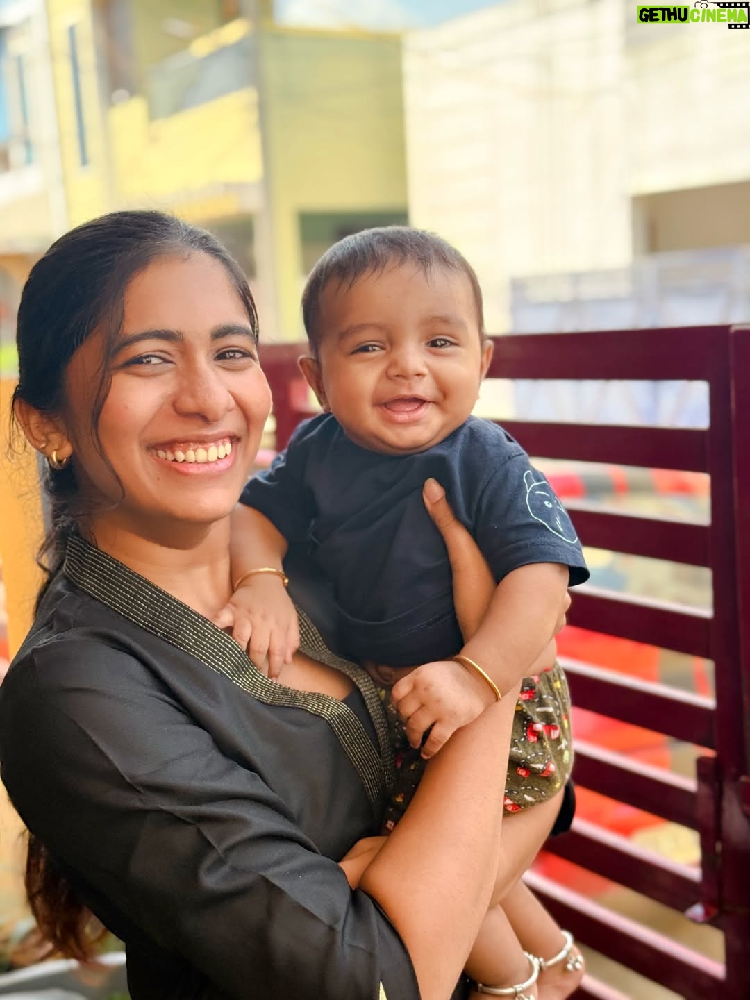 Shrinidhi Padmanaban - 4.9K Likes - Everyone else is cute… but have you seen my annan magan? And his stages of the most wholesome smile🥹❤️ last picture has my whole heart 🧿