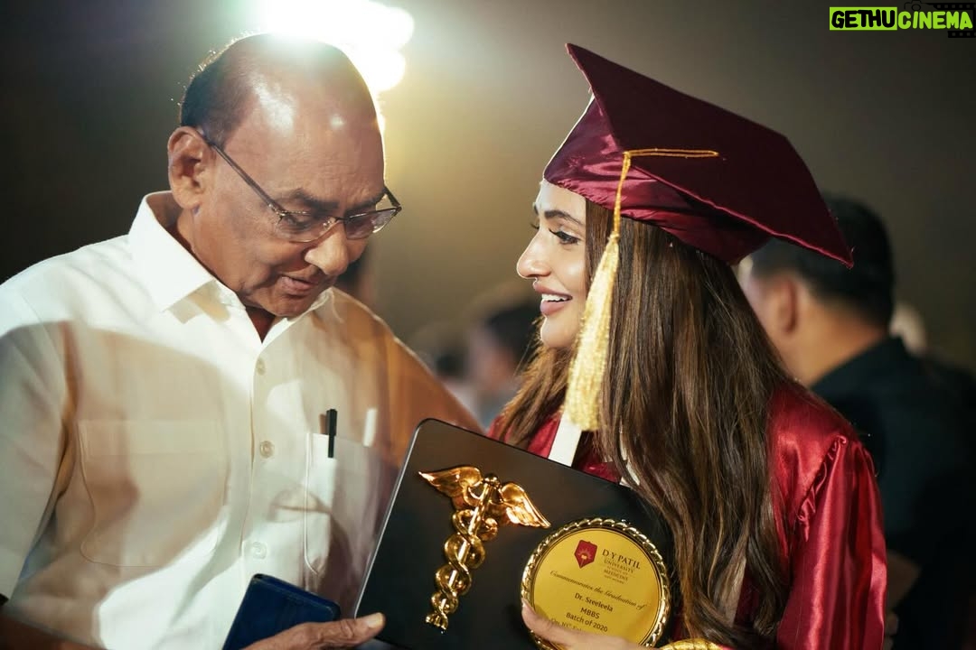 Sreeleela - 3.7 Million Likes - A milestone. 🧿 🙏🏻
A journey—one that you were a part of, knowingly or unknowingly.

A sacred space that became my serene escape from the facade… a place where I could simply be me.

Your girl kept her promise.

This wasn’t just about a degree. It was about growth, faith, tears, resilience, and becoming.

To my family, my friends, and my work friends—especially for accommodating my exams and standing by me through the chaos—thank you from the bottom of my heart 🙏🏻.
To everyone who believed in me when I was still learning to believe in myself… thank you.

Dear reader, I’m grateful for you.
For the time you gave me.
For every smile, every word of encouragement, every silent prayer.

This chapter shaped me.
It humbled me.
It strengthened me.

So let me reintroduce myself to you
Yours lovingly,
Dr. Sreeleela 🤍