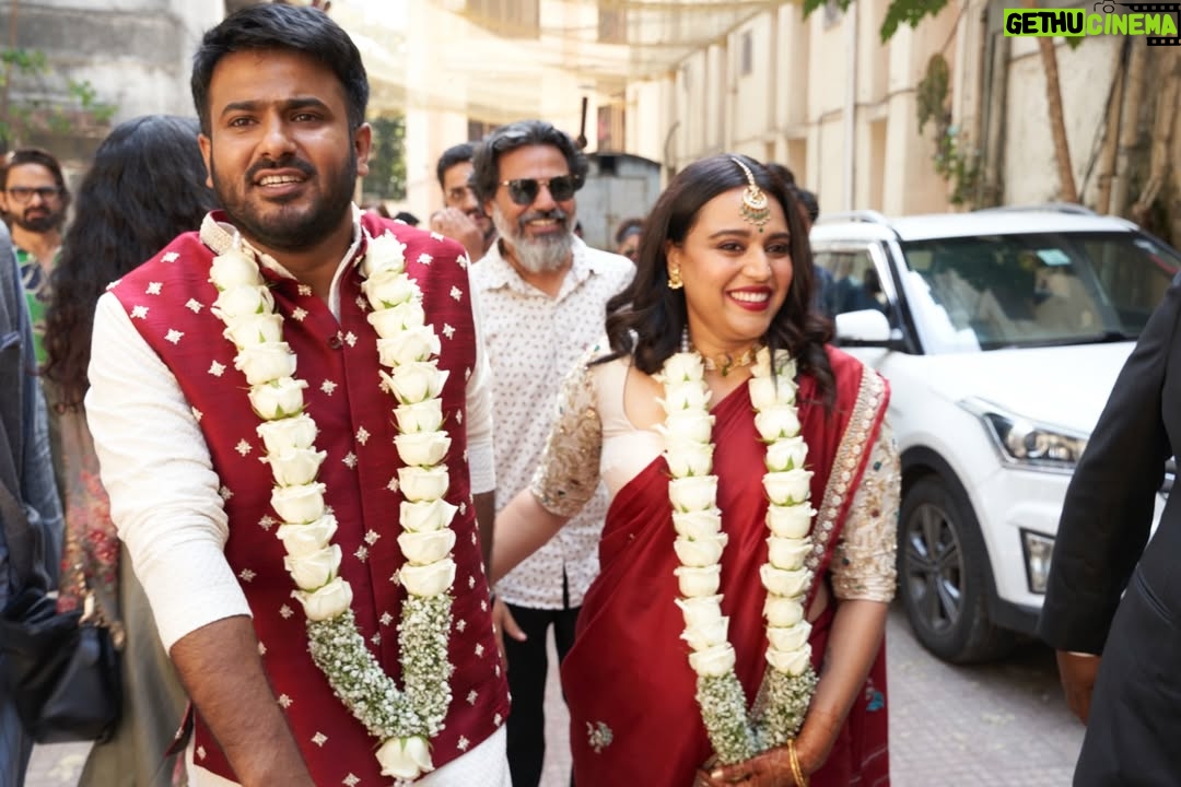 Swara Bhaskar - 87.2K Likes - And just like that.. it’s been 3 years!!! Happy three to us @fahadzirarahmad ❤️
May we always find each other despite the chaos, the crowds, the bickering (lol), the logistics and even in the hard times.. May we find each other, hold each other, honour each other and love each other for all the years to come. So lucky to have this life with you! ❤️🧿✨
Last pic being most representative of our marriage 👹👻
