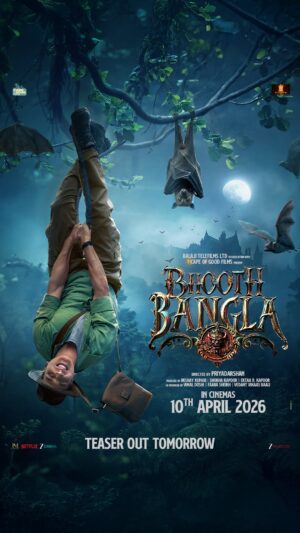 Tabu Instagram - Just hangin’ around till the #BhoothBanglaTeaser comes out tomorrow! 🦇

#BhoothBangla in cinemas on 10th April 2026 👻

@priyadarshan.official @pareshrawalofficial @rajpalofficial @tabutiful @wamiqagabbi @senguptajisshu @actormanojjoshi @mipalkarofficial

Produced by: @balajimotionpictures & #CapeOfGoodFilms @shobha9168 @ektarkapoor 
Co-produced by: @f.a.a.r.a @vbfilmwala @vimaldoshi9
Story by: @aakashkaushik25
Screenplay by: @rohanshankar06 @abillash.nair & #Priyadarshan
Dialogues by: Rohan Shankar
DOP: @divakar.mani
Music: @ipritamofficial

@zeemusiccompany @penmovies

#BhoothBanglaOn10thApril