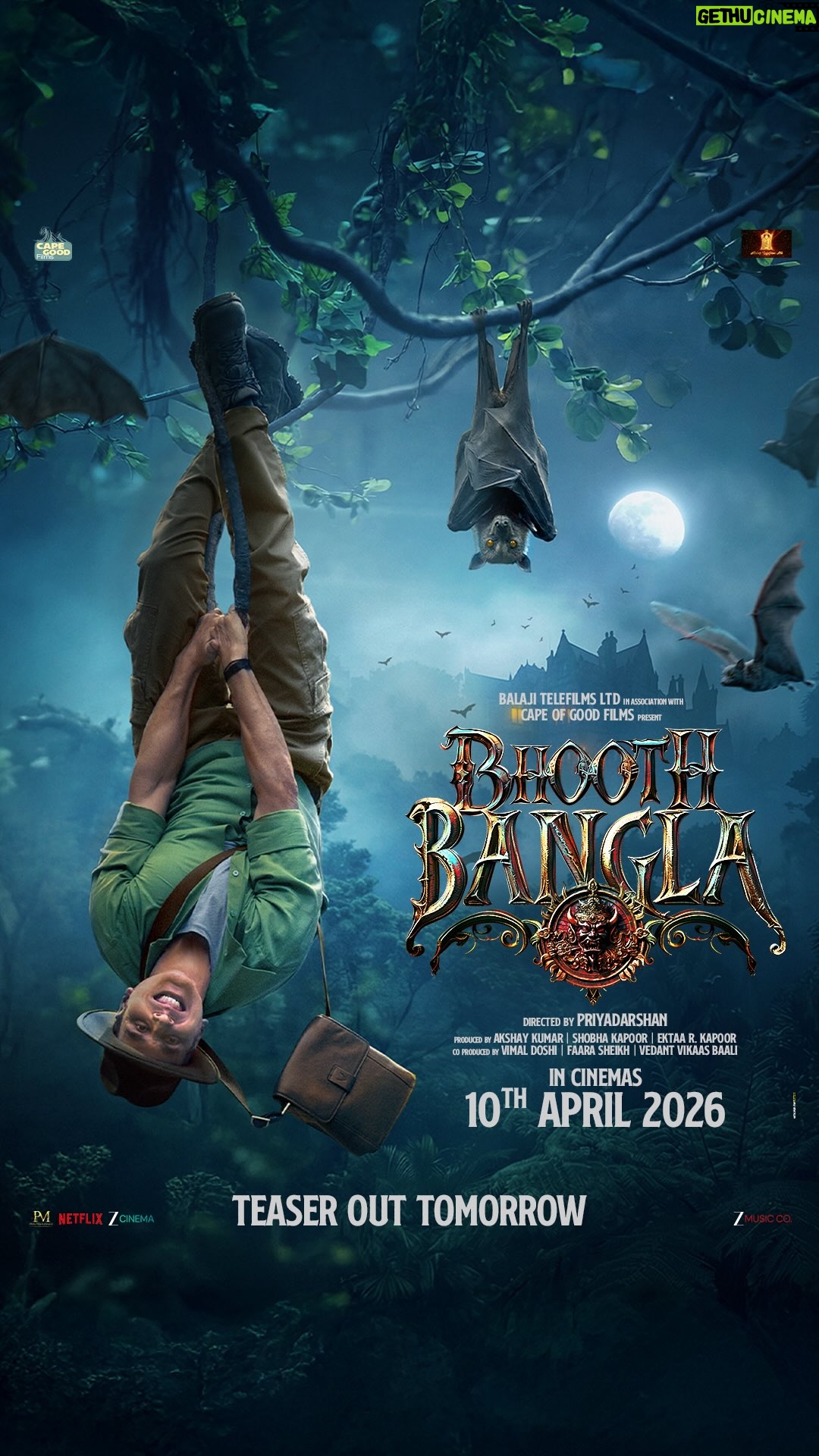 Tabu - 204.8K Likes - Just hangin’ around till the #BhoothBanglaTeaser comes out tomorrow! 🦇

#BhoothBangla in cinemas on 10th April 2026 👻

@priyadarshan.official @pareshrawalofficial @rajpalofficial @tabutiful @wamiqagabbi @senguptajisshu @actormanojjoshi @mipalkarofficial

Produced by: @balajimotionpictures & #CapeOfGoodFilms @shobha9168 @ektarkapoor 
Co-produced by: @f.a.a.r.a @vbfilmwala @vimaldoshi9
Story by: @aakashkaushik25
Screenplay by: @rohanshankar06 @abillash.nair & #Priyadarshan
Dialogues by: Rohan Shankar
DOP: @divakar.mani
Music: @ipritamofficial

@zeemusiccompany @penmovies

#BhoothBanglaOn10thApril