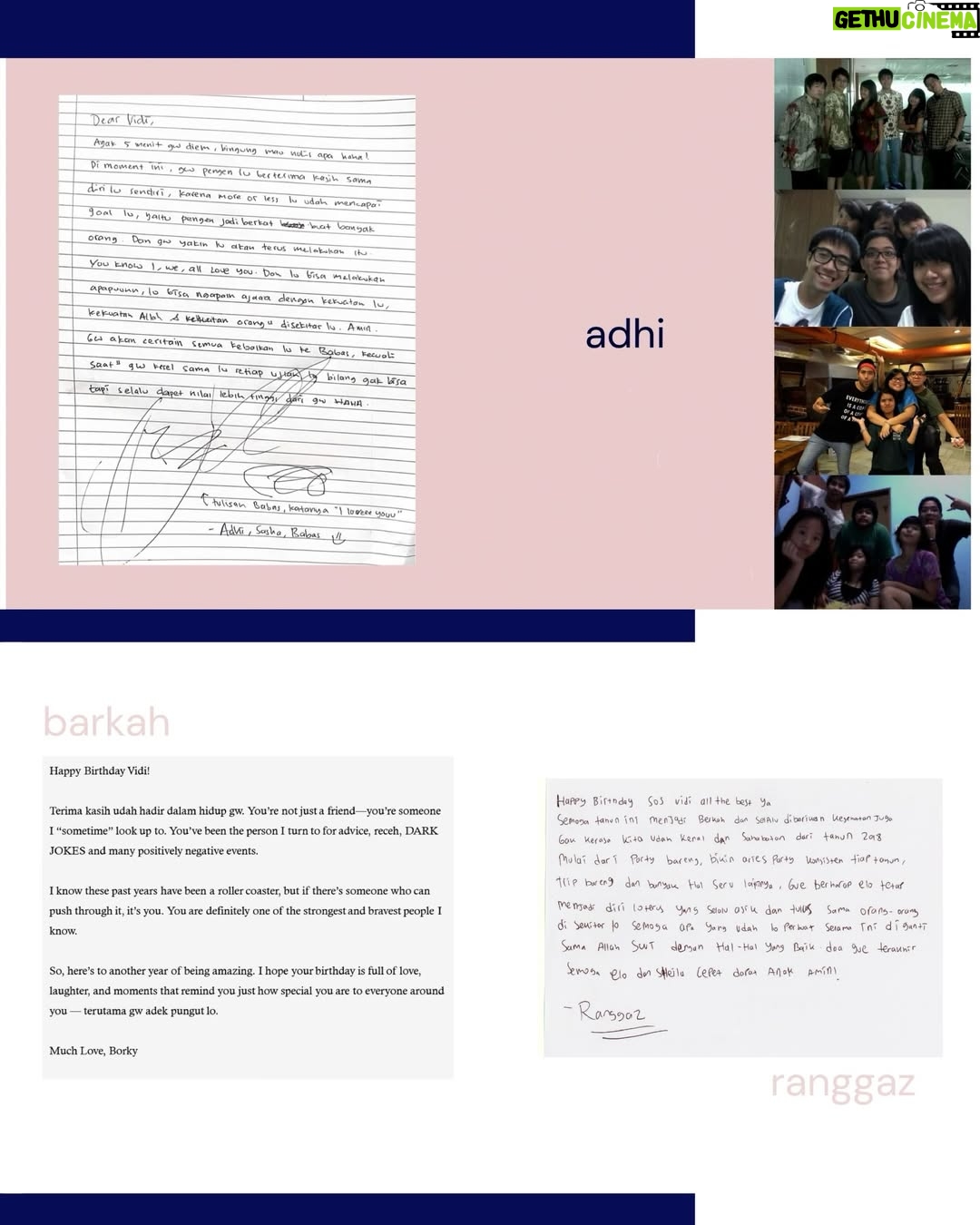 Tara Basro - 345.3K Likes - Ulang tahun lo kemaren, gue nggak tau kenapa tiba-tiba pengen bikin sesuatu. Bukan beli, tapi bikin. Jadilah scrapbook. Dengan harapan lo bisa senyum waktu buka tiap halamannya.

Awalnya gue pikir itu cuma hadiah kecil buat nyemangatin dan ngerayain lo. Tapi tanpa gue sadari, itu ternyata jadi yang terakhir.

Tujuh belas tahun kita ngerayain ulang tahun masing-masing. Kalau dipikir-pikir, lo itu bagian dari setengah hidup gue. Setengah dari cerita gue. Dan setengah dari siapa gue hari ini.

Kehilangan itu aneh. Sampai sekarang gue masih sering nungguin video call dari lo, seolah-olah kapan aja muka lo akan muncul di layar hp gue dan kita ngobrol ngalor ngidul.

Orang-orang bilang waktu yang akan nyembuhin. Mungkin iya. Tapi yang nggak mereka bilang adalah waktu juga bikin takut. Karena makin jauh harinya, makin takut gue lupa sama suara lo, ketawa lo, dan bawelnya lo ke gue.

Gue bersyukur dan beruntung banget bisa menghabiskan beberapa hari terakhir lo bersama. Momen-momen itu rasanya magis. 

Mungkin itu memang cara paling sempurna buat lo pergi. Dikelilingi orang-orang yang sayang sama lo, dengan cinta yang begitu besar di sekeliling lo, dan tetep yaa lo pergi dengan cara yang sangat Vidi. 

Di akhir ketika gue melihat senyuman lo, hati gue sedikit lebih tenang karena tau kalau sekarang lo udah nggak sakit lagi. Lo bisa makan apa pun yang lo mau, nyanyi sepuasnya, pergi ke mana pun yang lo mau, nggak ada lagi batasan.

Vid, Gue seneng lo punya Sheila sebagai pendamping hidup lo. Dia sih kerreeen. Dan lo pasti tau lah kenapanya.

Sekarang, selain lo, gue punya satu temen lagi. Seseorang yang sudah menjadi tempat nyaman buat gue, juga sumber kehangatan dan kebahagiaan.

Jadi jangan khawatir ya, Vid. Sheila nggak sendirian. Dia udah lo tinggalin temen banyak banget, lebih dari yang dia mau bahkan hahahhaha. 

Dan bukan cuman Sheila. Vadi, Tay, Diva, Dev & Meru juga akan selalu punya gue dan Ken. 

Gue tau lo cengeng, jan nanges yaa… Yang tenang ya sayang akooh, sering-sering datang ke mimpi yaa… kangen banget. 

P.S. Terima kasih teman-teman yang sudah mengizinkan suratnya untuk diunggah