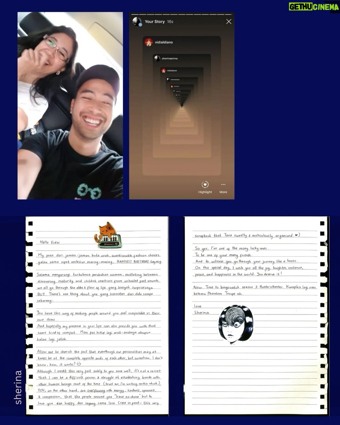 Tara Basro - 345.3K Likes - Ulang tahun lo kemaren, gue nggak tau kenapa tiba-tiba pengen bikin sesuatu. Bukan beli, tapi bikin. Jadilah scrapbook. Dengan harapan lo bisa senyum waktu buka tiap halamannya.

Awalnya gue pikir itu cuma hadiah kecil buat nyemangatin dan ngerayain lo. Tapi tanpa gue sadari, itu ternyata jadi yang terakhir.

Tujuh belas tahun kita ngerayain ulang tahun masing-masing. Kalau dipikir-pikir, lo itu bagian dari setengah hidup gue. Setengah dari cerita gue. Dan setengah dari siapa gue hari ini.

Kehilangan itu aneh. Sampai sekarang gue masih sering nungguin video call dari lo, seolah-olah kapan aja muka lo akan muncul di layar hp gue dan kita ngobrol ngalor ngidul.

Orang-orang bilang waktu yang akan nyembuhin. Mungkin iya. Tapi yang nggak mereka bilang adalah waktu juga bikin takut. Karena makin jauh harinya, makin takut gue lupa sama suara lo, ketawa lo, dan bawelnya lo ke gue.

Gue bersyukur dan beruntung banget bisa menghabiskan beberapa hari terakhir lo bersama. Momen-momen itu rasanya magis. 

Mungkin itu memang cara paling sempurna buat lo pergi. Dikelilingi orang-orang yang sayang sama lo, dengan cinta yang begitu besar di sekeliling lo, dan tetep yaa lo pergi dengan cara yang sangat Vidi. 

Di akhir ketika gue melihat senyuman lo, hati gue sedikit lebih tenang karena tau kalau sekarang lo udah nggak sakit lagi. Lo bisa makan apa pun yang lo mau, nyanyi sepuasnya, pergi ke mana pun yang lo mau, nggak ada lagi batasan.

Vid, Gue seneng lo punya Sheila sebagai pendamping hidup lo. Dia sih kerreeen. Dan lo pasti tau lah kenapanya.

Sekarang, selain lo, gue punya satu temen lagi. Seseorang yang sudah menjadi tempat nyaman buat gue, juga sumber kehangatan dan kebahagiaan.

Jadi jangan khawatir ya, Vid. Sheila nggak sendirian. Dia udah lo tinggalin temen banyak banget, lebih dari yang dia mau bahkan hahahhaha. 

Dan bukan cuman Sheila. Vadi, Tay, Diva, Dev & Meru juga akan selalu punya gue dan Ken. 

Gue tau lo cengeng, jan nanges yaa… Yang tenang ya sayang akooh, sering-sering datang ke mimpi yaa… kangen banget. 

P.S. Terima kasih teman-teman yang sudah mengizinkan suratnya untuk diunggah