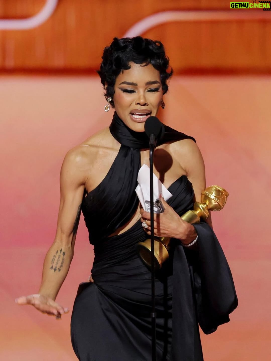 Teyana Taylor - 1.3 Million Likes - And I’ll say it again.. Our softness is not a liability. Our depth is not too much. And our light does not need permission to shine. We belong in every room we walk into. Our voices matter. Our dreams deserve space. 🥹✨

If this moment represents anything, I hope it reminds us that the wait is not punishment, it is preparation for what’s already written. 🙌🏾 What we endure does not diminish us… it refines us. ✨🏆🌹

Thank you @goldenglobes for seeing me 🥹 not just in this performance, but in the journey. I’ve been at this for 20 years, so this award doesn’t only represent this role… it represents every season, every sacrifice, every yes, every no, and all the love and life I’ve poured into my work and into others along the way.

Purpose doesn’t rush. It arrives right on time.

Thank you @schiaparelli / @danielroseberry for making me feel and look like my own statue. 🏆

Thank you @tiffanyandco for my twinkle ✨💎✨

Thank you to my glam squad @charlottetilbury @thebeautysandwich @bellamayven @nikkinelms for once again, understanding the assignment 💕

Forever grateful, in Jesus’ name. 🙏🏾✨